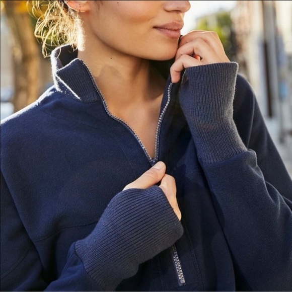 Free People Navy Mountain Dreamin Recycled Fleece - Picture 2 of 11